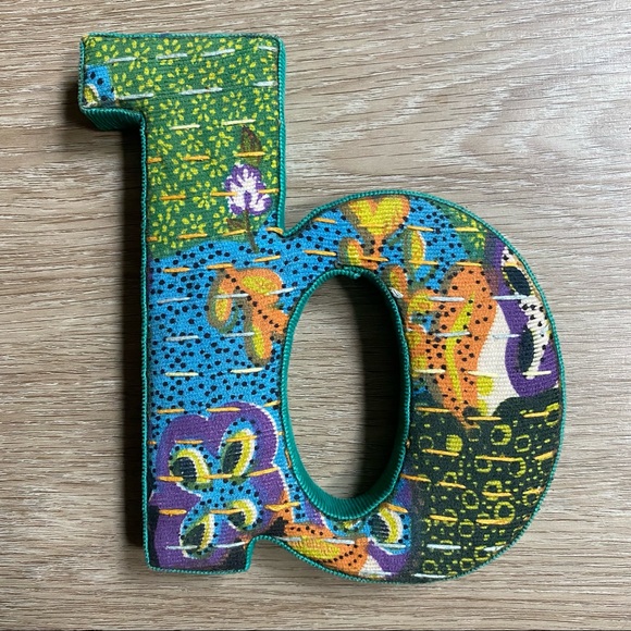 Anthropologie Fabric Letter “b” Initial Monogram